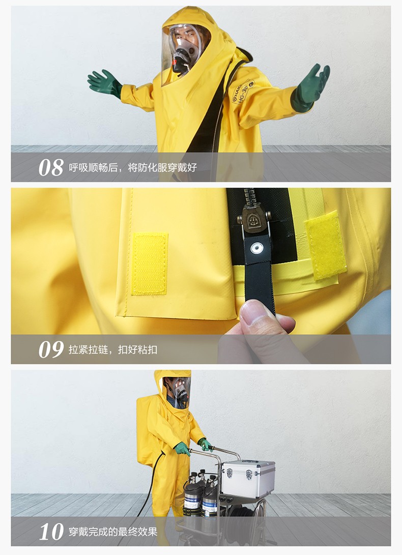 海固定制款！內(nèi)置外接 內(nèi)置插孔防化服圖片5