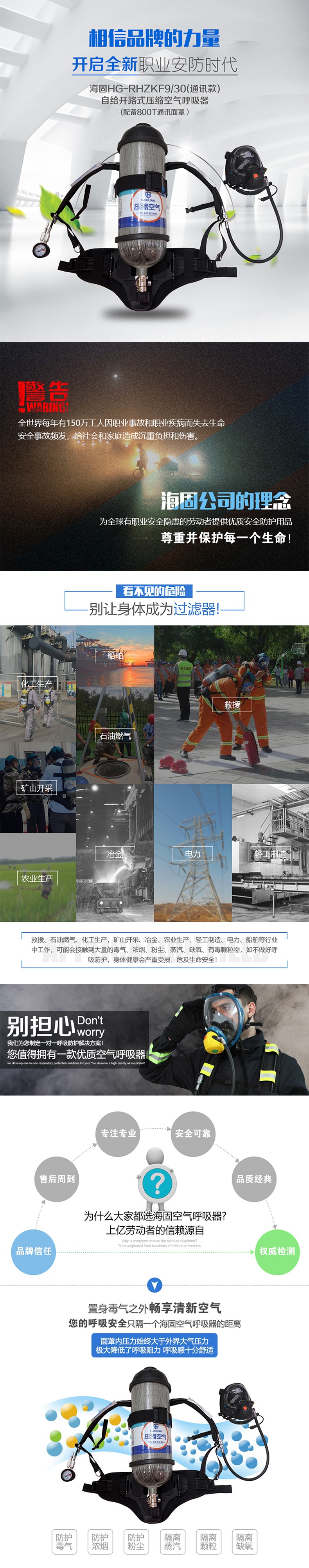 海固RHZKF9T/30(通訊款) 正壓式空氣呼吸器(裝配800T通訊面罩)圖片1