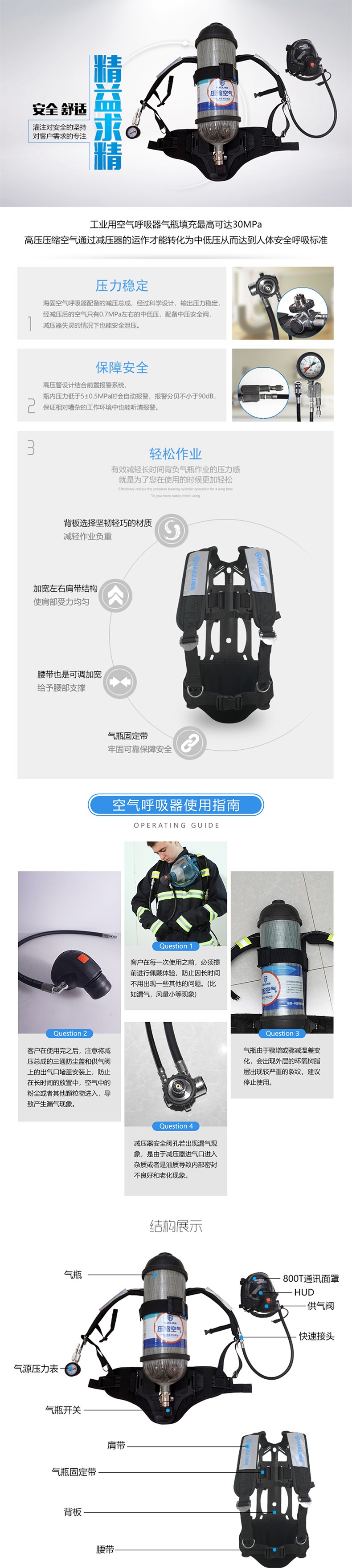 海固RHZKF9T/30(通訊款) 正壓式空氣呼吸器(裝配800T通訊面罩)圖片3