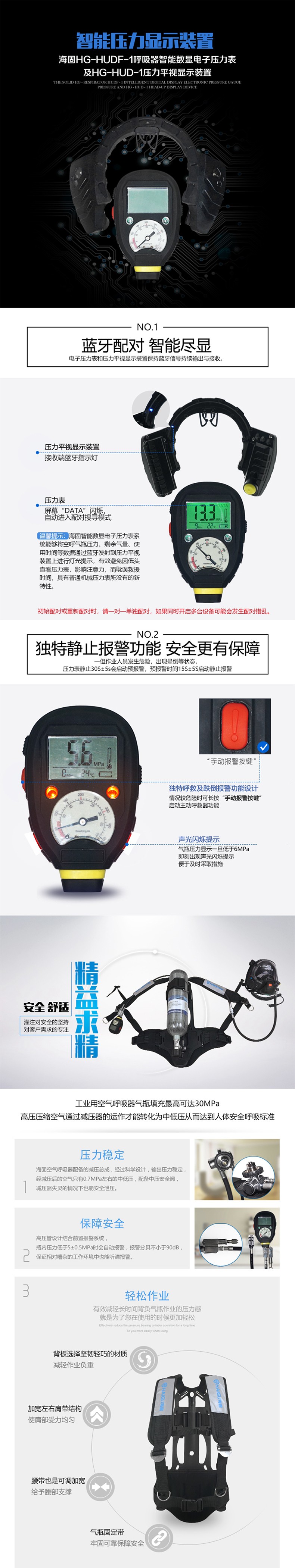 海固RHZKF3/30 正壓式空氣呼吸器 (800T面罩+HUD)圖片3