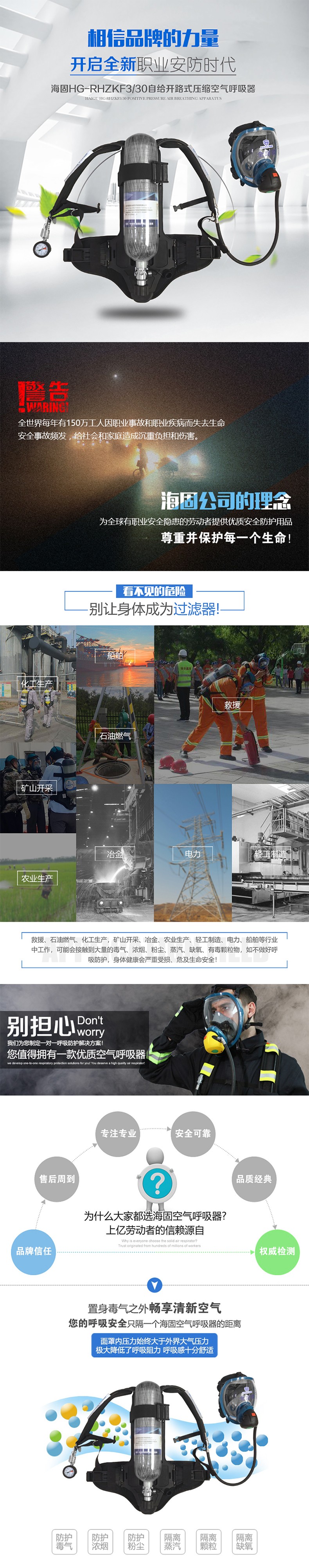 海固RHZKF3/30自給開路式空氣呼吸器 工業(yè)用正壓式空氣呼吸器圖片1