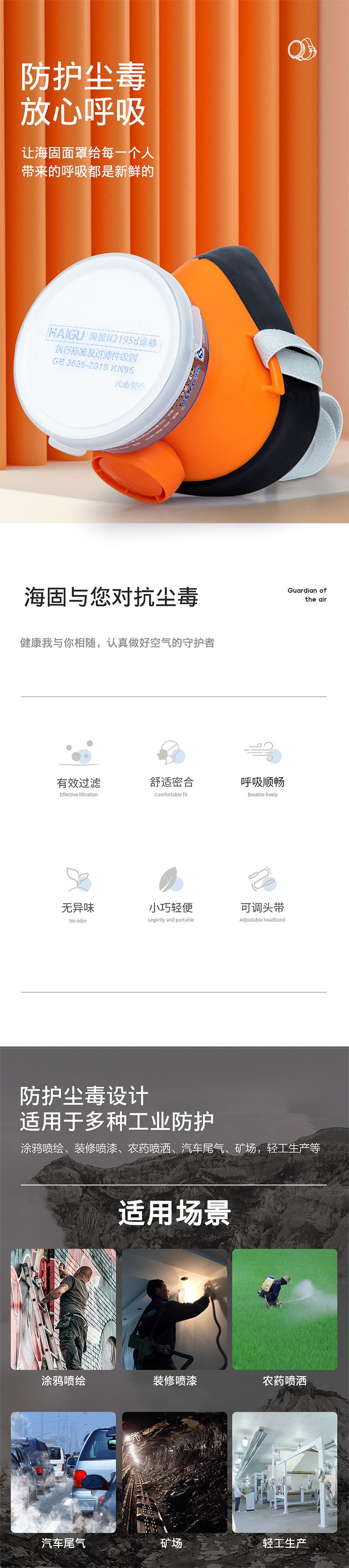 海固HG-501防毒防塵面具套裝圖片1