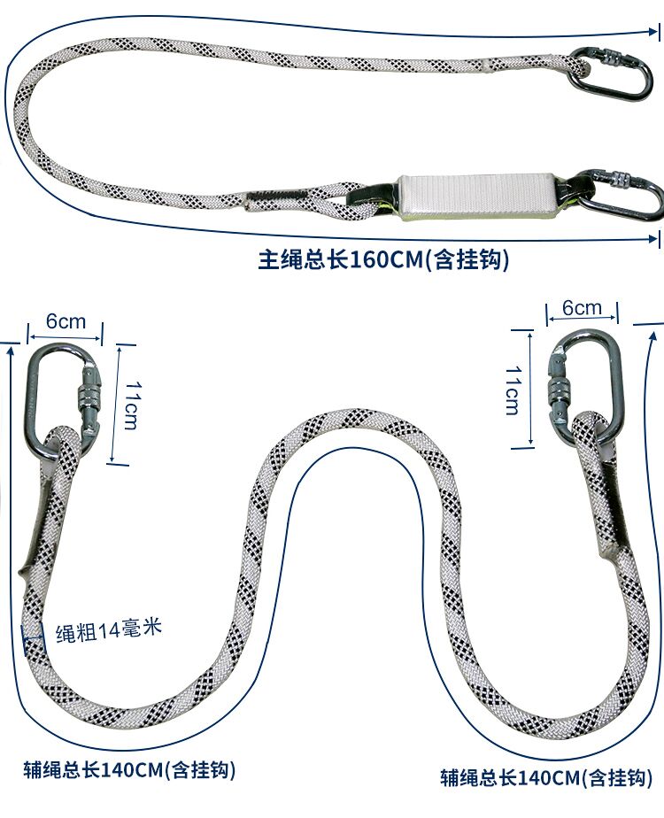星工XGD-2五點(diǎn)式帶緩沖包雙繩雙背安全帶圖片4
