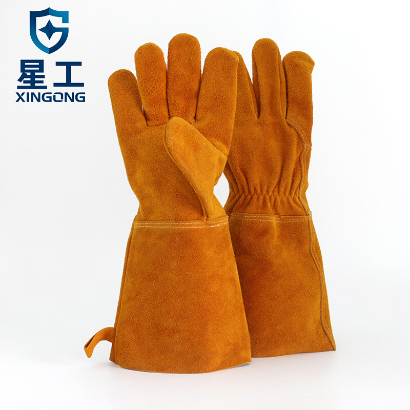 星工XGS-P6隔熱耐磨牛皮電焊手套 圖片2