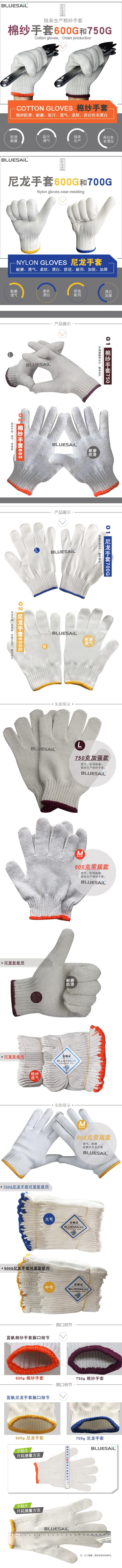 藍帆醫(yī)療NL700耐磨防滑勞保手套圖片