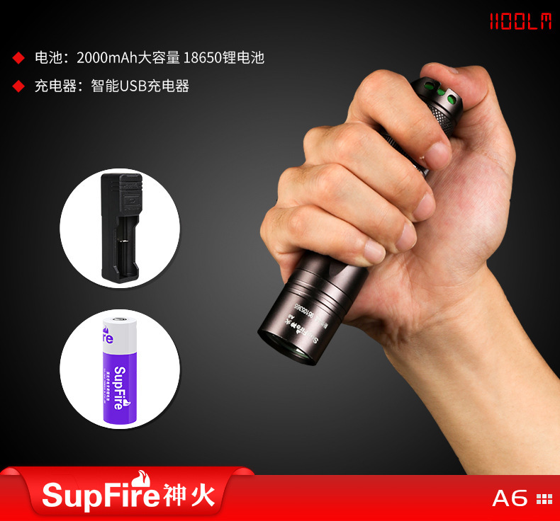 神火A6迷你遠(yuǎn)射強(qiáng)光手電筒圖片1