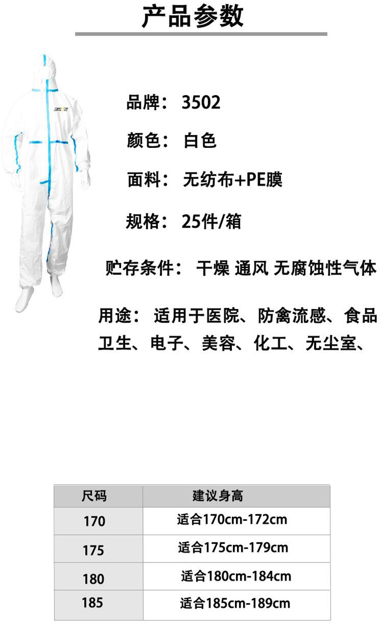 3502防護(hù)連體工作服B型不連腳圖片1