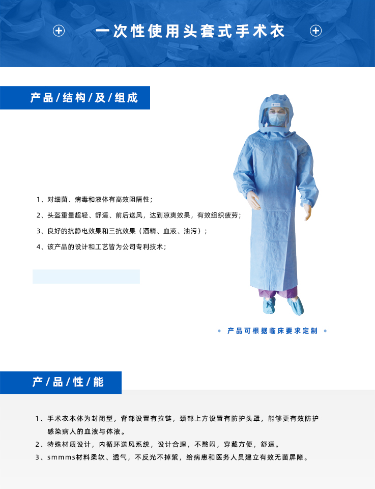 高貝斯5002-0039L頭套式手術(shù)衣圖片