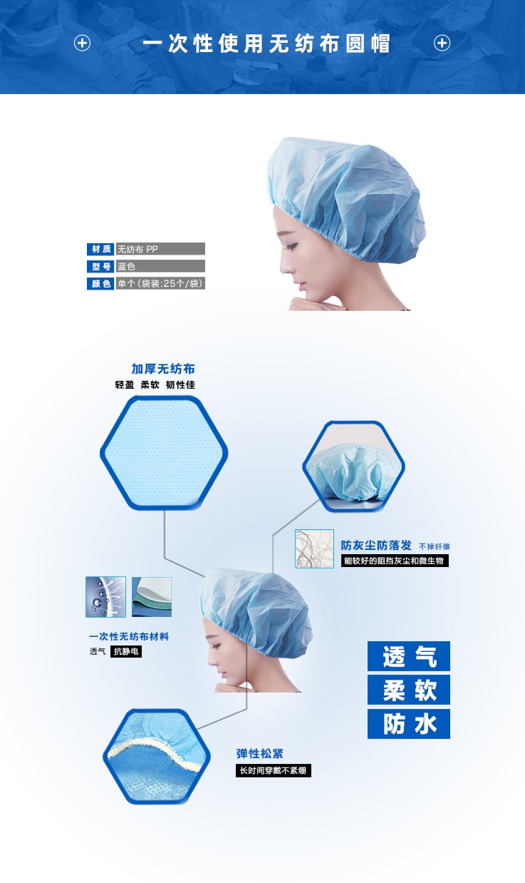高貝斯5016-0004一次性無紡布醫(yī)用防護頭罩圖片