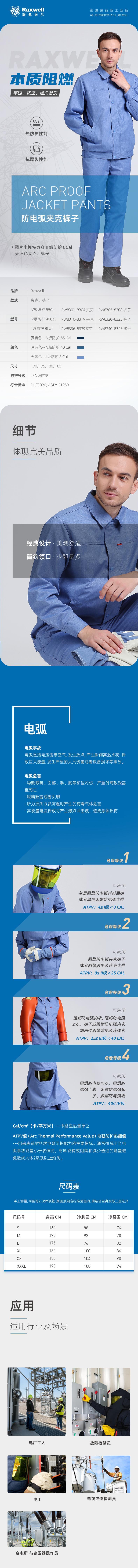 瑞氪維爾RW8316深藍色防電弧夾克圖片