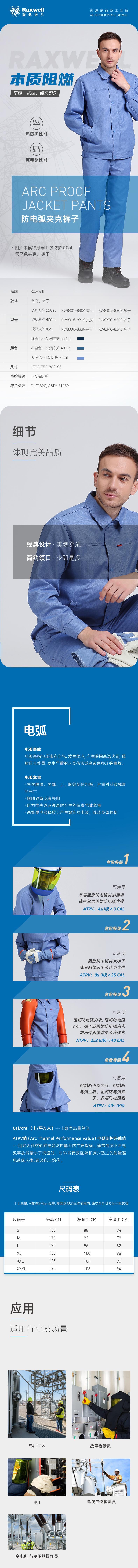 瑞氪維爾RW8319深藍(lán)色防電弧夾克圖片