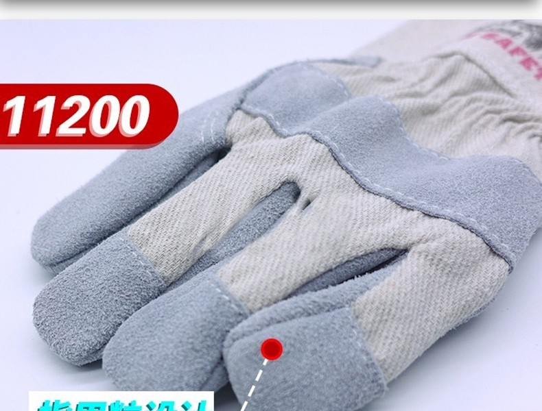 焊獸11200牛二層短皮電焊手套圖片1