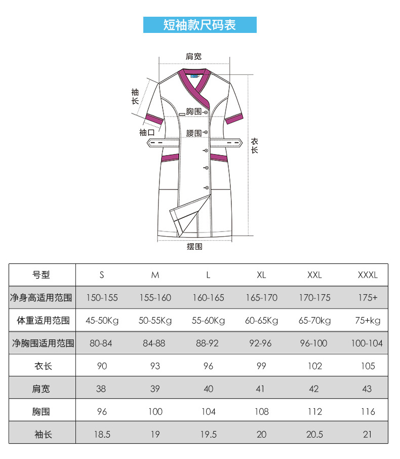 樂倍康NA154短袖護(hù)士服圖片3
