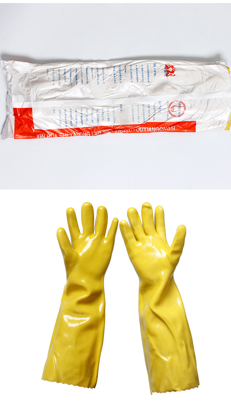 千禧龍045黃棉毛浸塑PVC手套圖片9