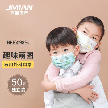 界面一次性醫(yī)用外科兒童口罩圖片1