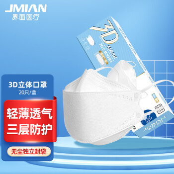 界面韓式口罩3d立體白色一次性醫(yī)用口罩圖片1