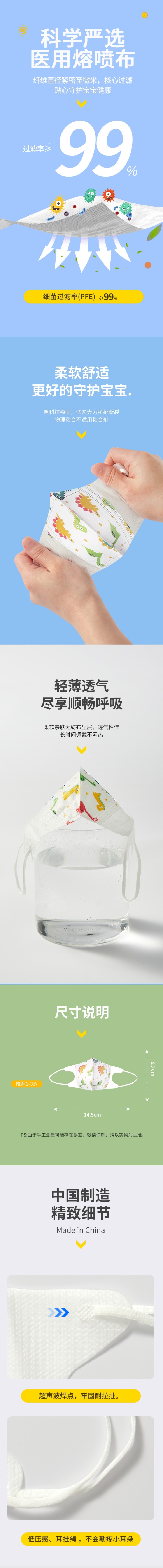 界面3D立體折疊式一次性醫(yī)用兒童口罩圖片