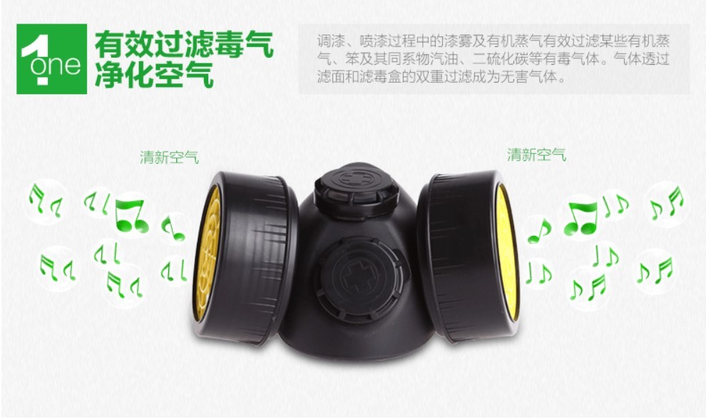 藍鷹NP306橡膠雙濾盒半面罩防毒面具圖片6