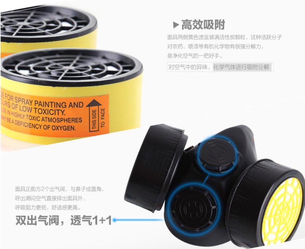 藍鷹NP306橡膠雙濾盒半面罩防毒面具圖片10