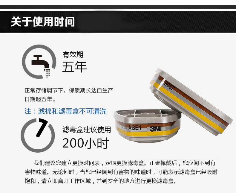 3M6057防護(hù)有機(jī)/無機(jī)/酸性氣體濾毒盒