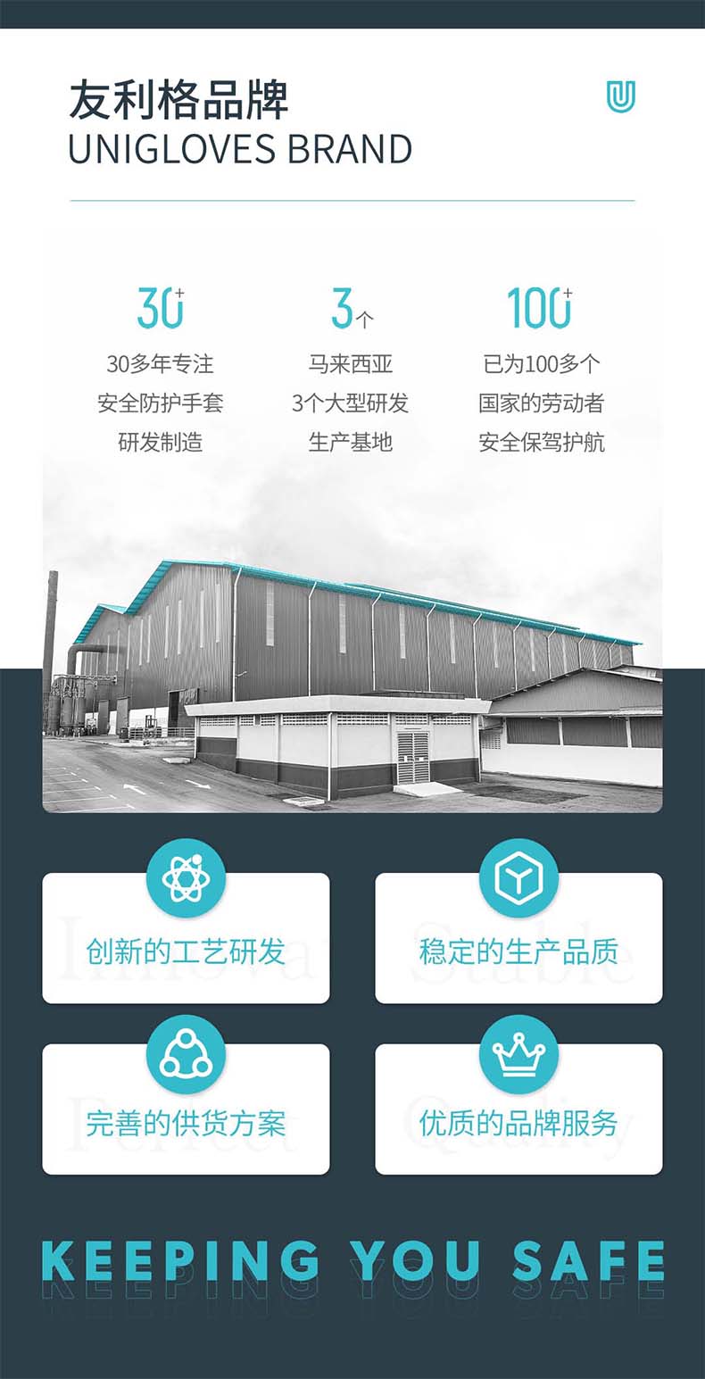 友利格舒適COMFORT PLUS U0600一次性無(wú)粉乳膠檢查手套