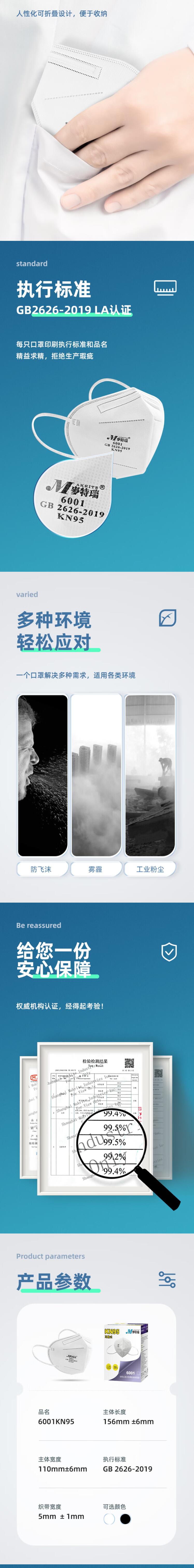 麥特瑞6002 KN95白色頭戴式防塵口罩圖片3