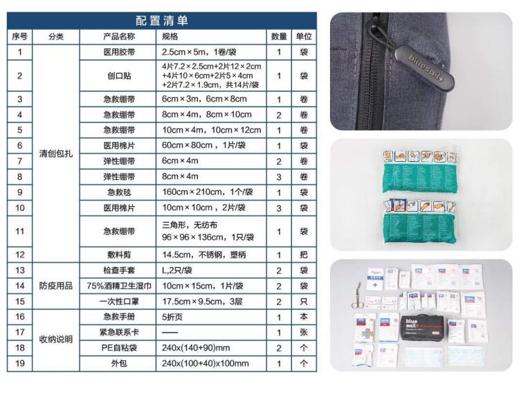 藍帆醫(yī)療CZ-B030紫色車載急救包圖片