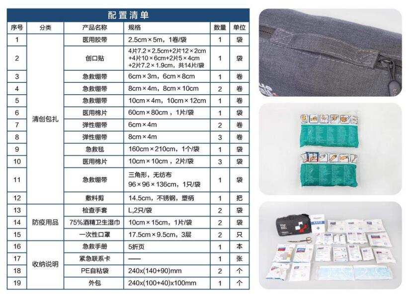 藍(lán)帆醫(yī)療CZ-B033紅色車載急救包圖片