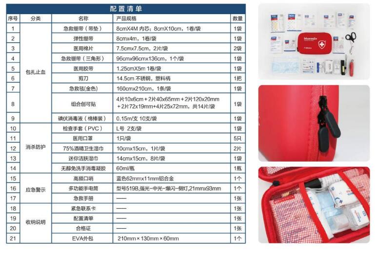 藍(lán)帆醫(yī)療HW-E003便攜戶外急救包圖片