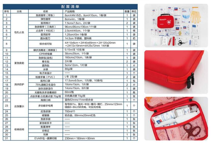 藍(lán)帆醫(yī)療HW-E005便攜戶外急救包圖片