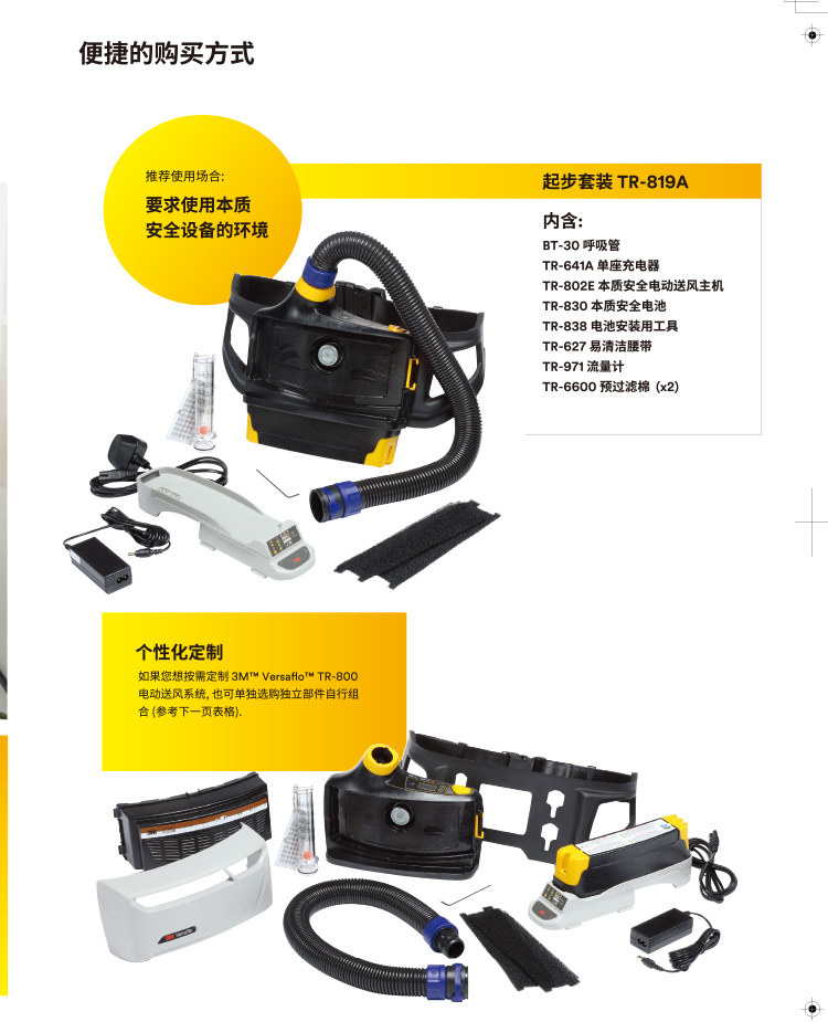 3M TR-819A本質(zhì)安全電動送風呼吸器套裝圖片4