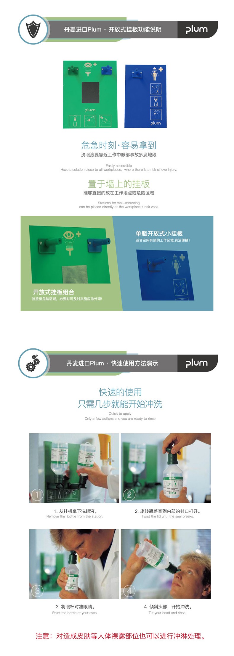 丹麥Plum4697雙瓶掛板洗眼液500ml*2圖片3