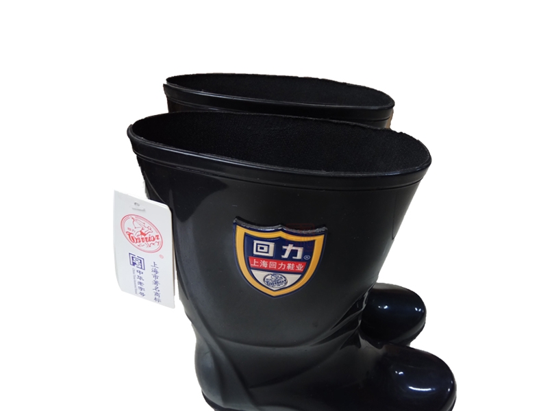 回力863黑色女款耐油PVC中筒雨靴圖片8