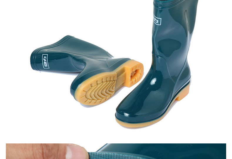 回力813墨綠色PVC中筒雨靴圖片16