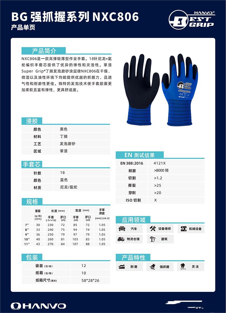 恒輝NXC806耐磨勞保手套圖片