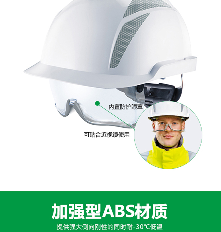 梅思安V-Gard 930內(nèi)置眼罩防靜電ABS安全帽圖片5