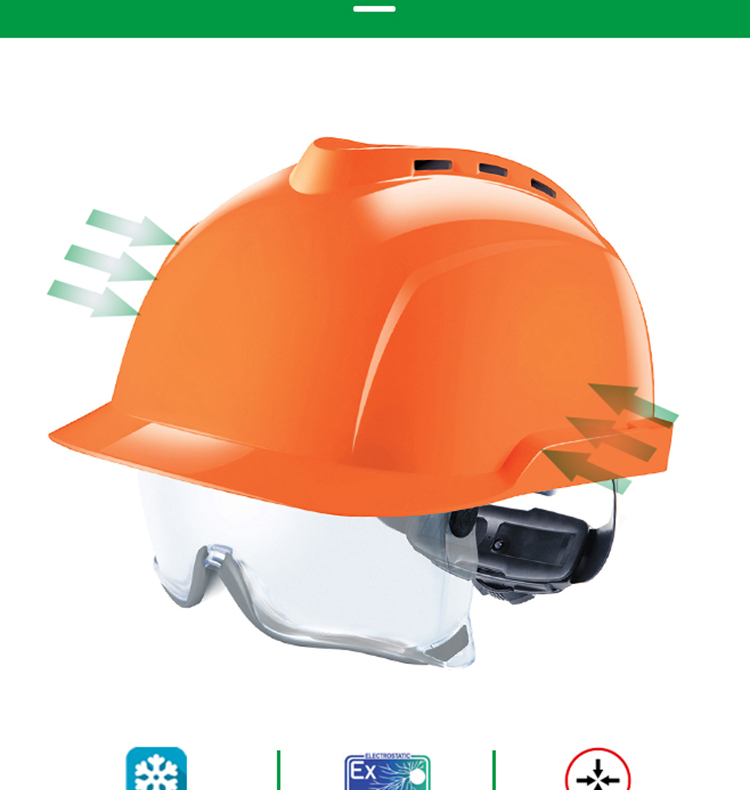 梅思安V-Gard 930內(nèi)置眼罩防靜電ABS安全帽圖片6
