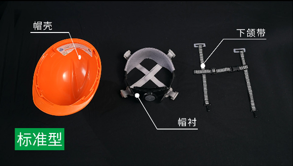 梅思安Y型四點式下頦帶安全帽安裝方法1