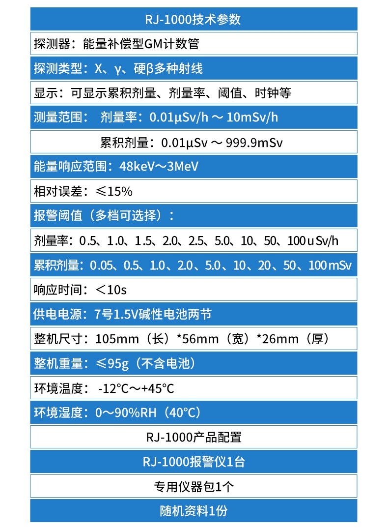 儒佳RJ-1000便攜式個(gè)人輻射劑量報(bào)警儀5