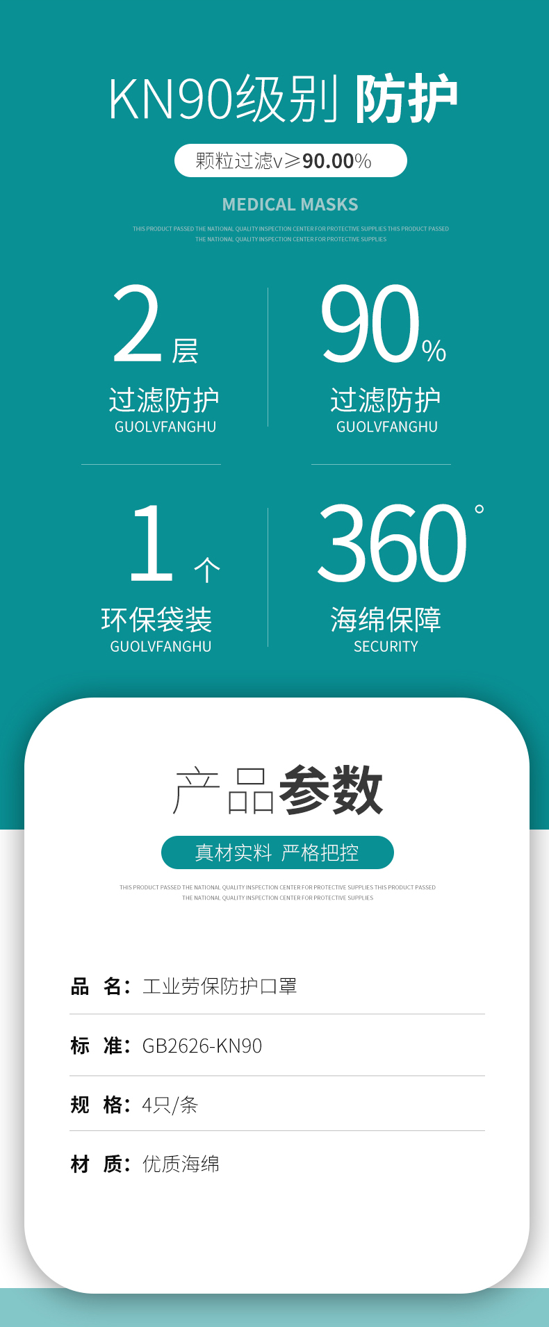 藍(lán)星C-501頭戴式KN90活性碳防塵口罩3