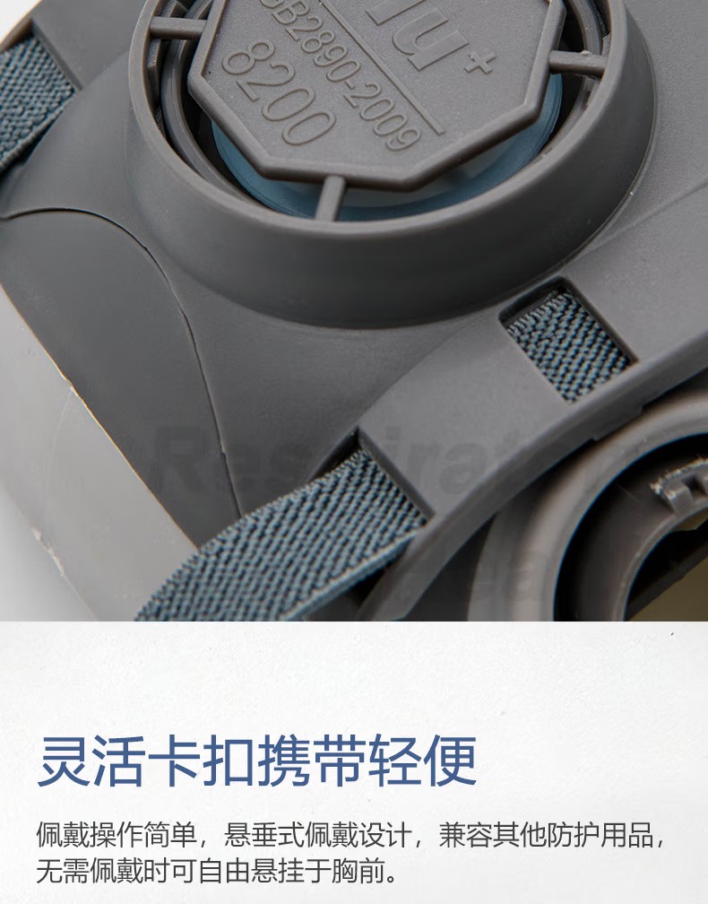 呼享8200雙濾盒橡膠半面罩防毒面具4