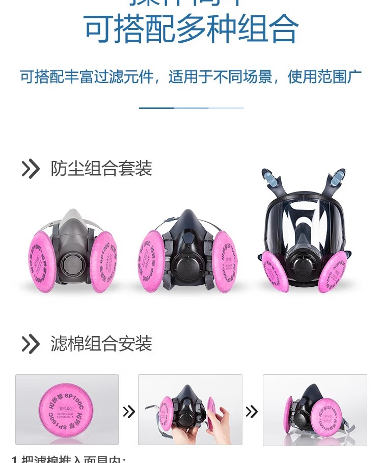 呼享8P100C KP100防有機異味活性炭防塵濾棉6
