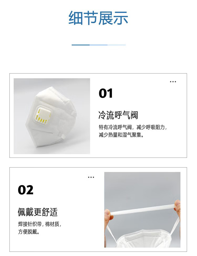 呼享HU950V KN95頭戴式折疊帶閥防塵口罩4