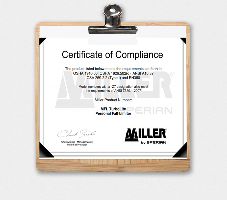 霍尼韋爾MTL-OHW1-02/6FT Turbolite防墜速差器制動(dòng)器1.8米MFL-2/6FT圖片9