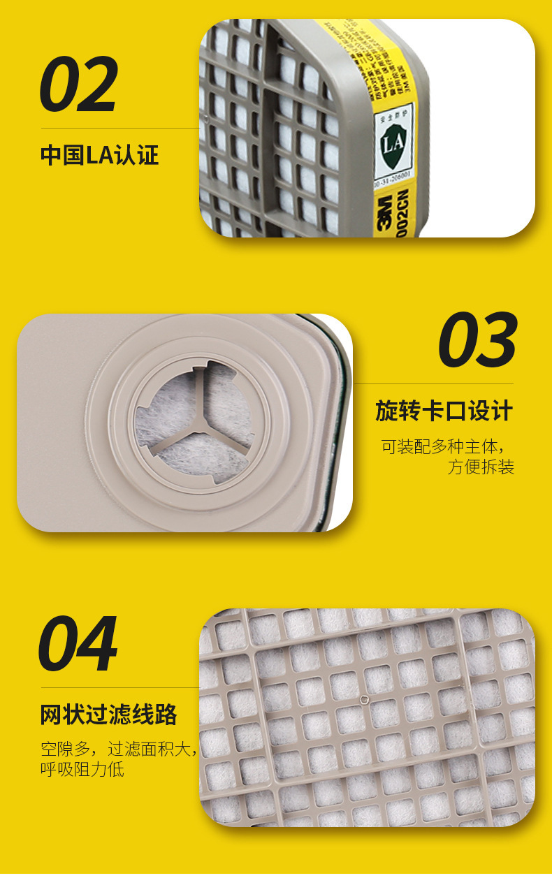 3M6002CN防酸性氣體濾毒盒圖片7