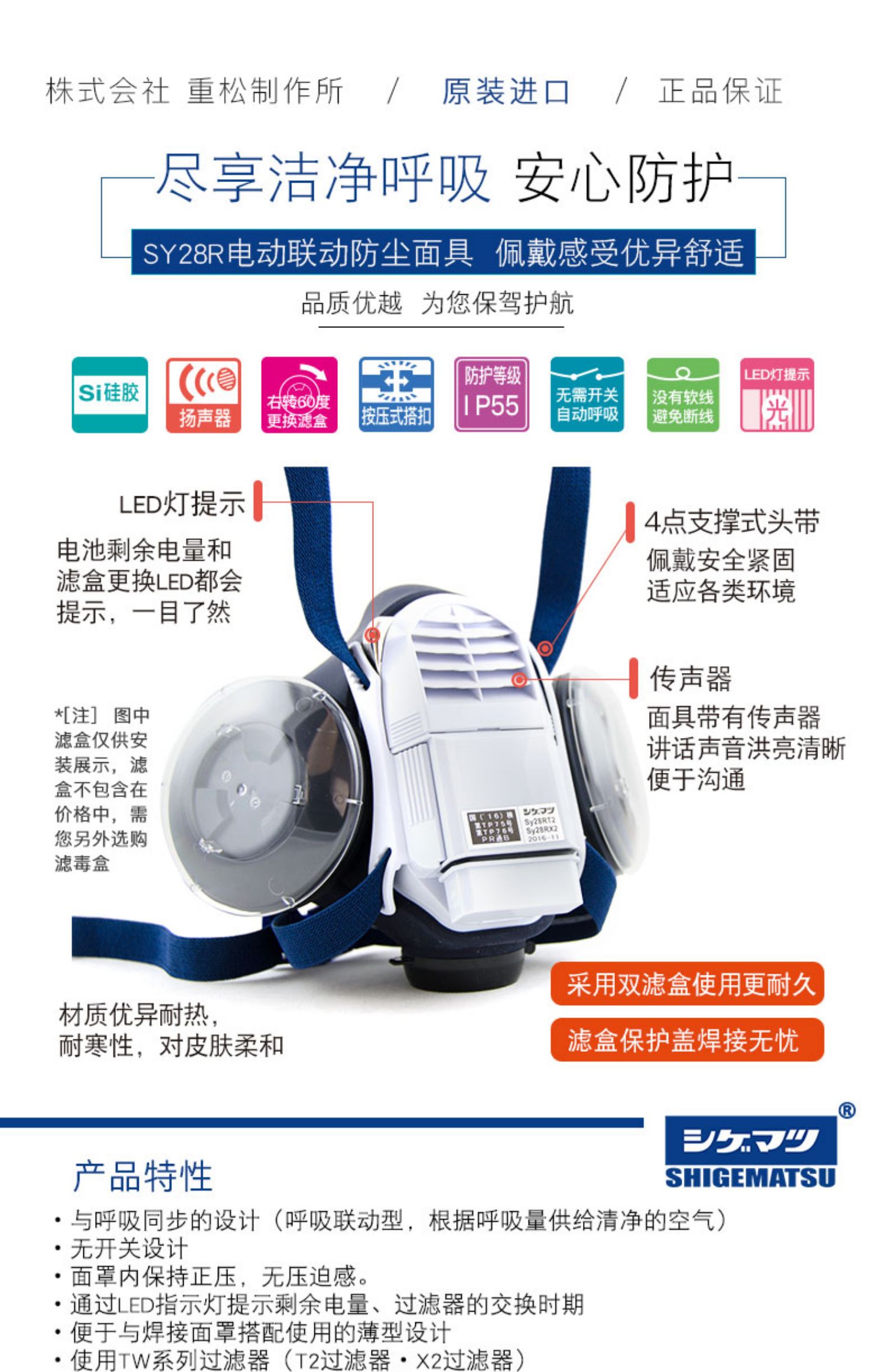 重松SY28R電動(dòng)防塵面具1