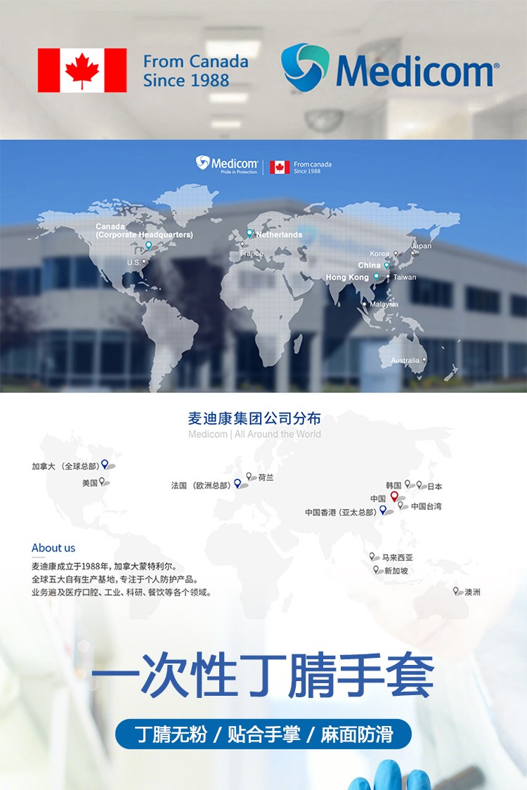 麥迪康1137D食品專用無(wú)粉一次性丁腈手套L圖片1