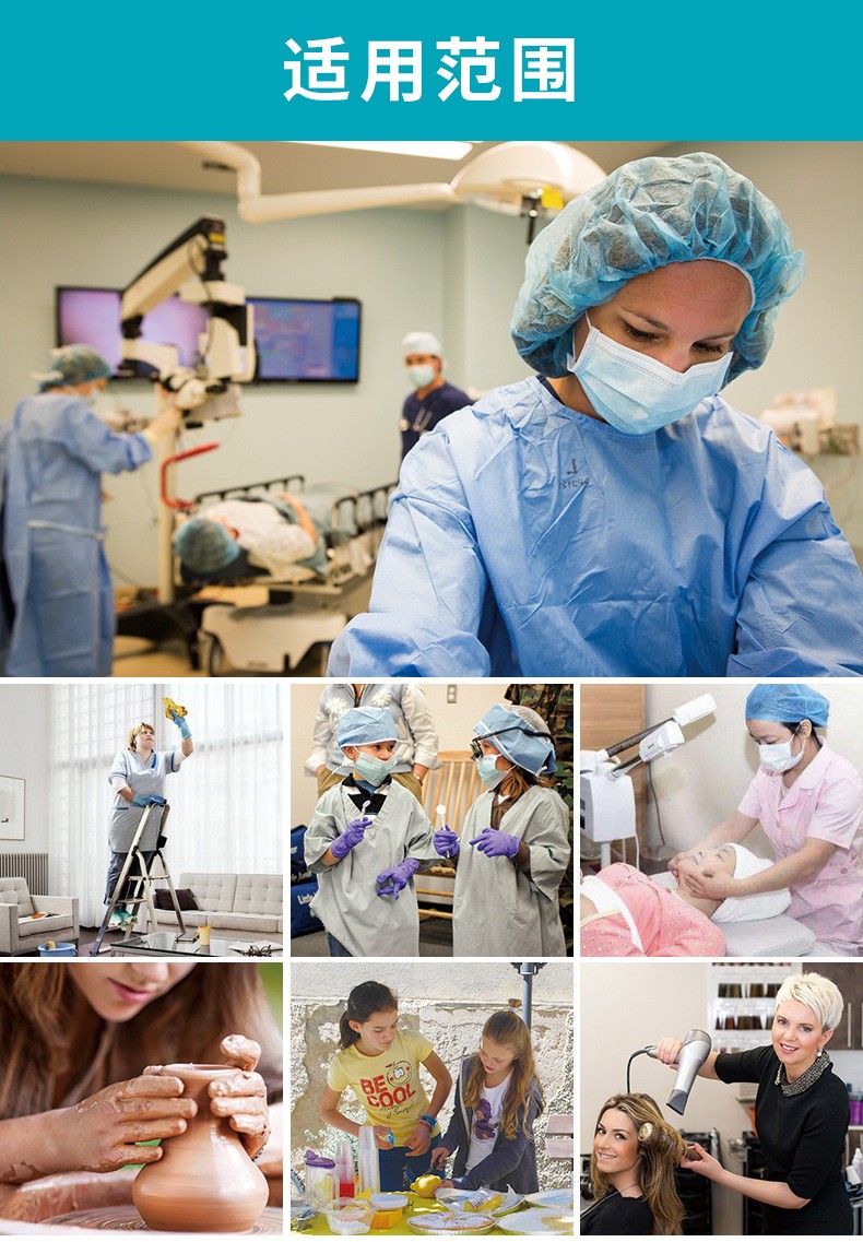 麥迪康8000-B藍(lán)色無紡布條形帽圖片5