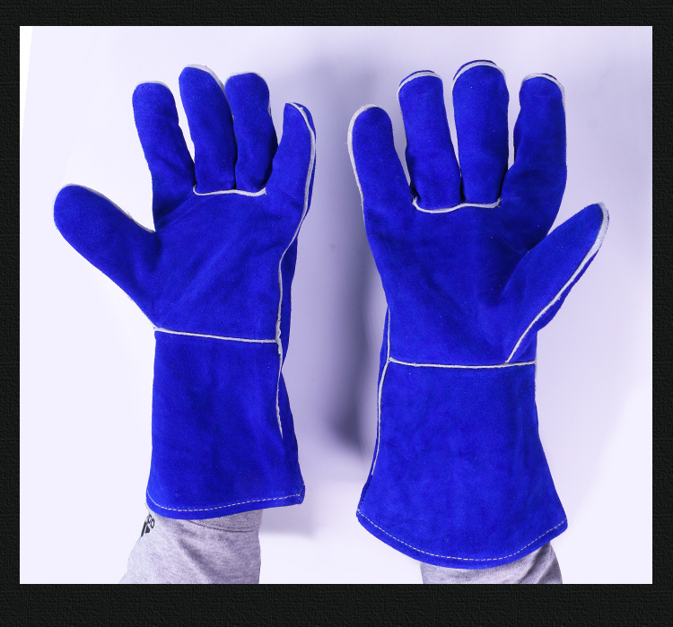 友盟AP-0160藍(lán)色牛二層皮電焊手套圖片7