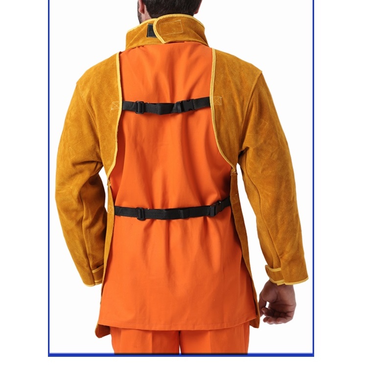 友盟AP-8000金黃色皮護胸帶領(lǐng)長袖圍裙圖片11